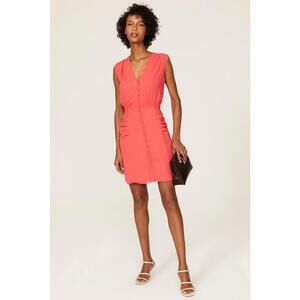 Thakoon x RTR Pink Crepe Teaberry V-Neck Dress Size 2 (READ)